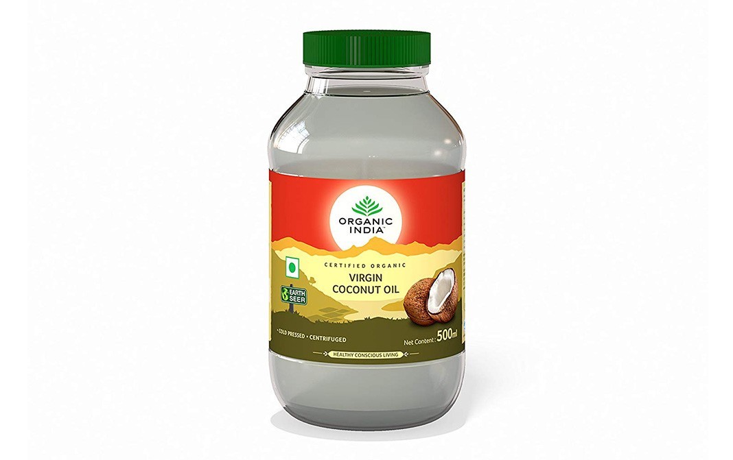 Organic India Virgin Coconut Oil (Cold Pressed-Centrifuged)   Bottle  500 millilitre